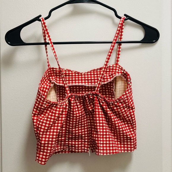 The Butter Crop Gingham Print Tank Top - Picture 2 of 2